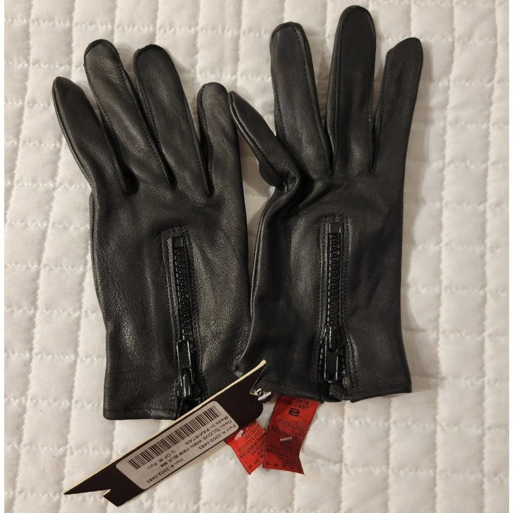 Y2K Z1R Black Leather Gloves Women's Driving Motorcycle Hunting Winter Outdoors